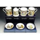 Seven boxed Aynsley 'Millennium' mugs and dishes.
