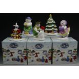 Five boxed Royal Doulton 'Frosty Family' snowmen characters.