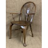 A set of four vintage quality reproduction Windsor chairs, comprising a pair or armchairs and two