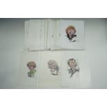 Ray A large quantity of caricatures of 1980s / 1990s TV and other personalities, pen, ink and