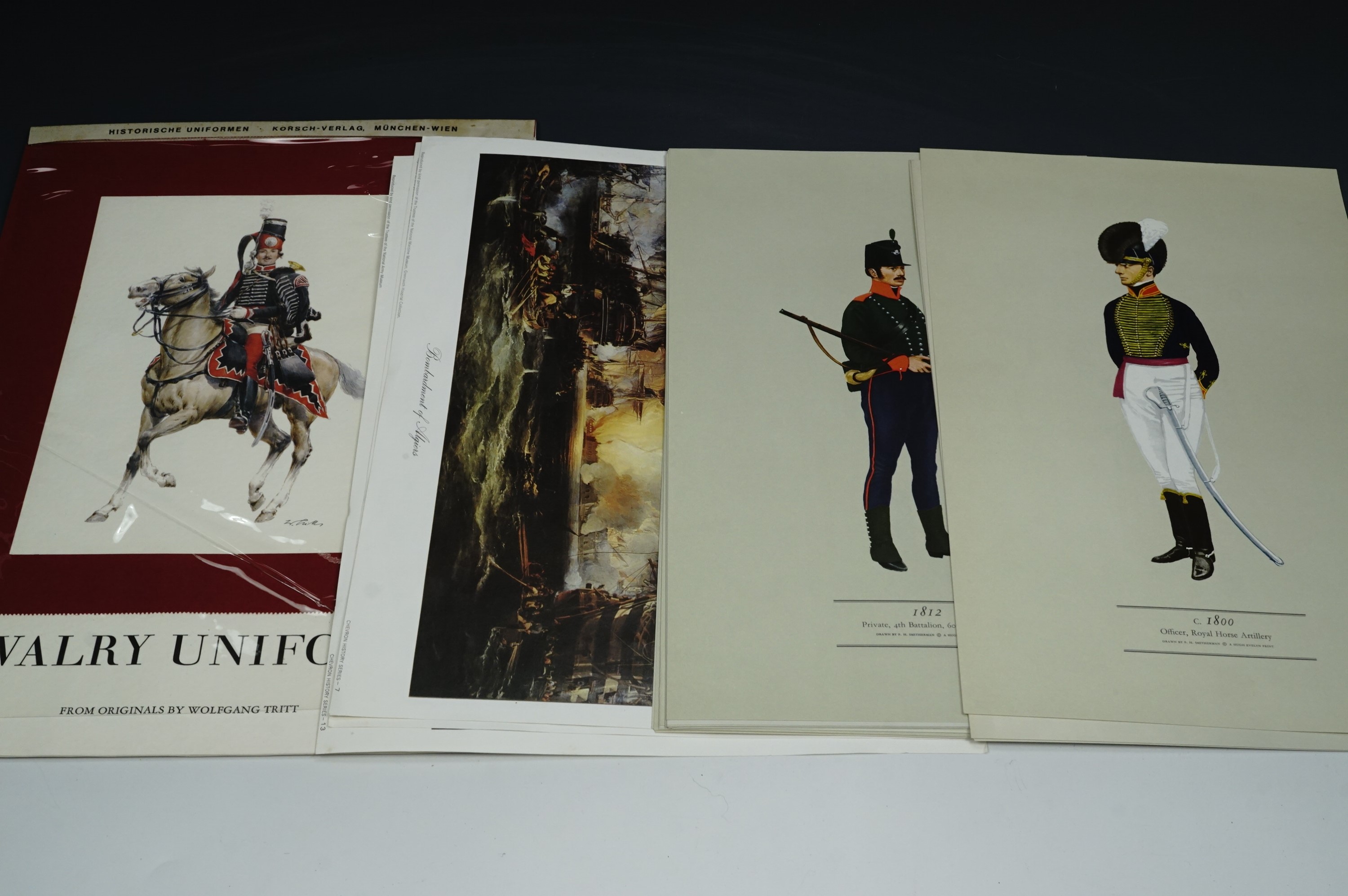 A number of 1970s military uniform study calendars and other military prints - Image 2 of 2