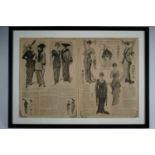9 Belle Epoque fashion plates from the journal "La Mode Illustre", framed and mounted under glass,
