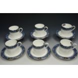 Aynsley 'Blue Mist' coffee cans and saucers