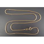 A 9 ct gold snake / belcher link neck chain, 51 cm, 5.9 g
