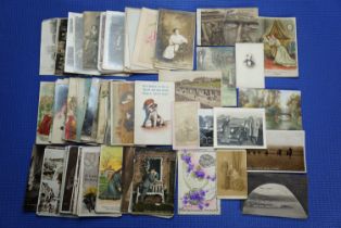 A quantity of military and other vintage postcards