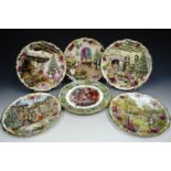 Six Royal Albert commemorative Christmas plates together with two 'Old Country Rose Garden' plates