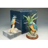 A Border Fine Arts figurine 'Kingfisher' together with 'Stream Sentinel' boxed, tallest 12 cm