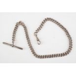 A late 19th / early 20th century silver graded curb link watch chain, 35 cm - 39 g