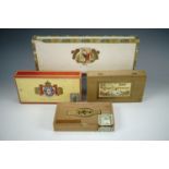 A carton of wooden cigar boxes including Royal Jamaica and Habana, Bolivar & Rome y Julieta etc