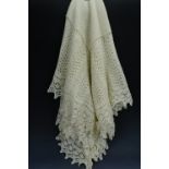 A vintage christening shawl