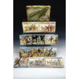 World War 2 plastic soldiers, HO and OO scale, 24 boxes with soldiers, and an Airfix snap together