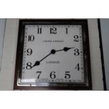 A large Laura Ashley retro art deco style electric wall clock, face 55 cm