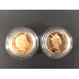 A pair of 2002 Golden Jubilee Guernsey and Alderney gold £25 coins