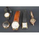 A Great War period Elgin rolled-gold trench / wristlet watch bearing an engraved presentation