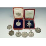 A group of early 20th Century motor cycle club and competition silver and other prize medallions