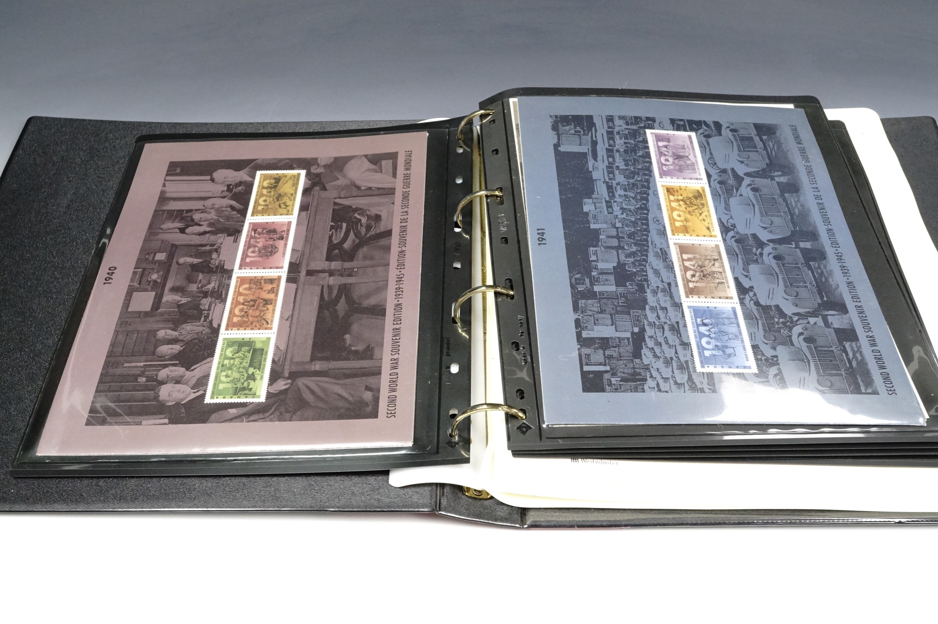 Six folders of 'The History of World War II' including coins, stamps and first day stamp covers - Image 2 of 3