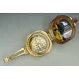 A brass compass