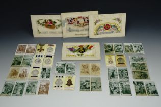 Great War silk postcards together with National War Savings Committee stamps