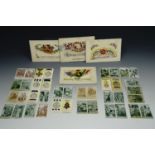 Great War silk postcards together with National War Savings Committee stamps