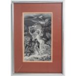 A late 19th Century French monochrome woven silk tapestry after Pierre Auguste Cot's "La Tempete" (