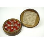 Cased Georgian hydrostatic or philosophical beads by A Lovi, in a turned wooden case