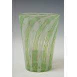 A Venetian latticino aventurine glass beaker, 9 cm