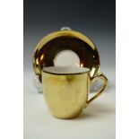 Gilt luster ware coffee cans etc