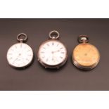 A Victorian silver key-wound lever pocket watch, having an un-named movement, together with a