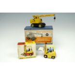 A boxed Dinky 571 Coles mobile crane together with a boxed Dinky 404 conveyancer fork lift truck