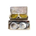 Two cased sets of Second World War British army drivers' goggles