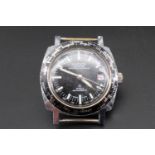 A 1970s Hudson Seawatch diver's watch, having a manual wind movement and black face with luminous