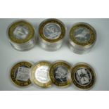 20 one ounce fine silver US 10 dollar gaming tokens