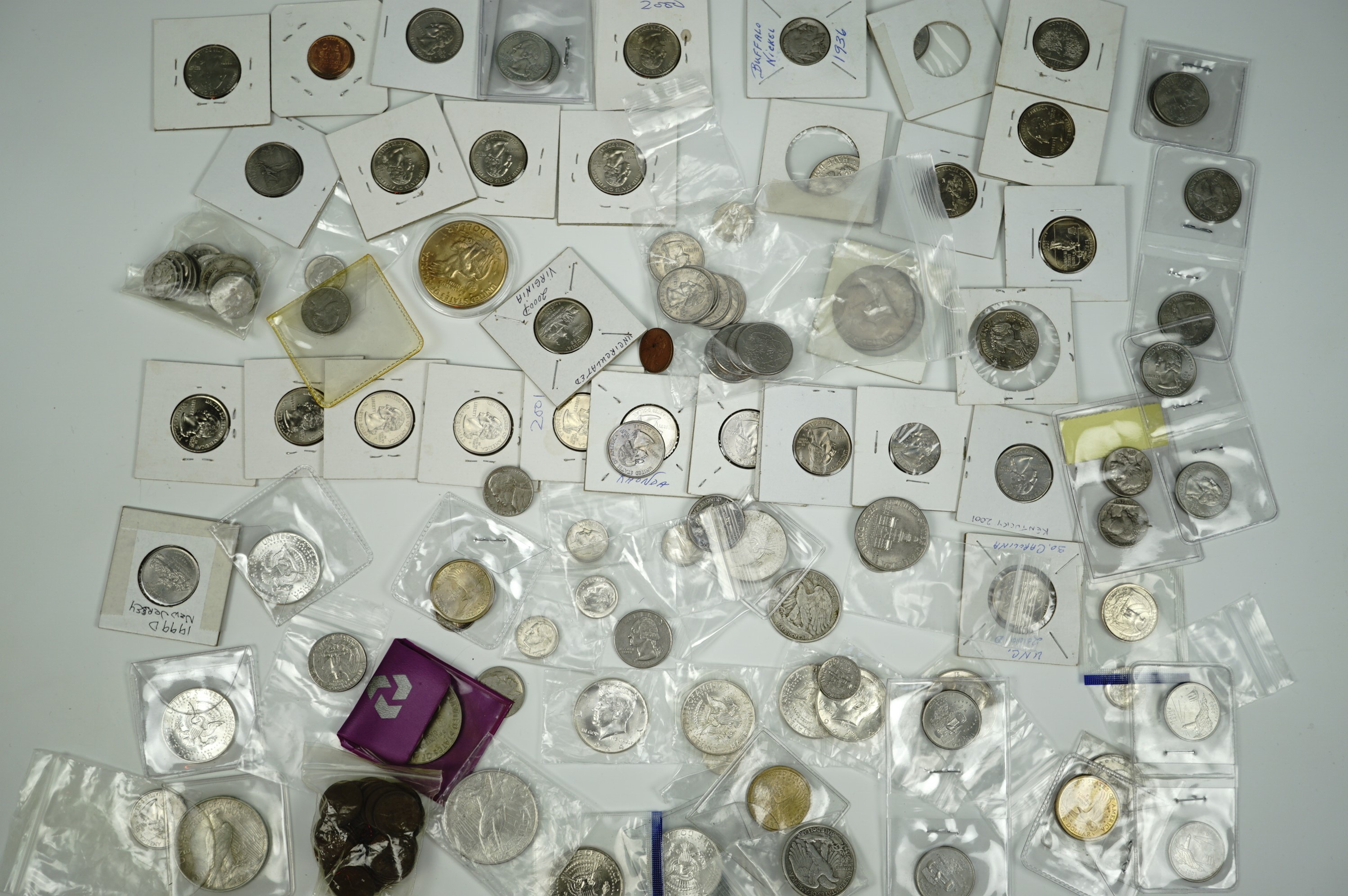 A collection of US coins