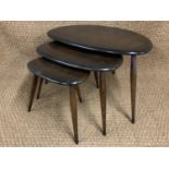 An Ercol nest of Pebble tables