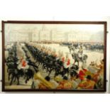 [ Railway / Poster ] After Christopher Clark "Trooping of the Colour, London", London Midland &