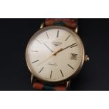 A Longines quartz wristwatch, in gold plated case, 33 mm, (running when catalogued, reliability