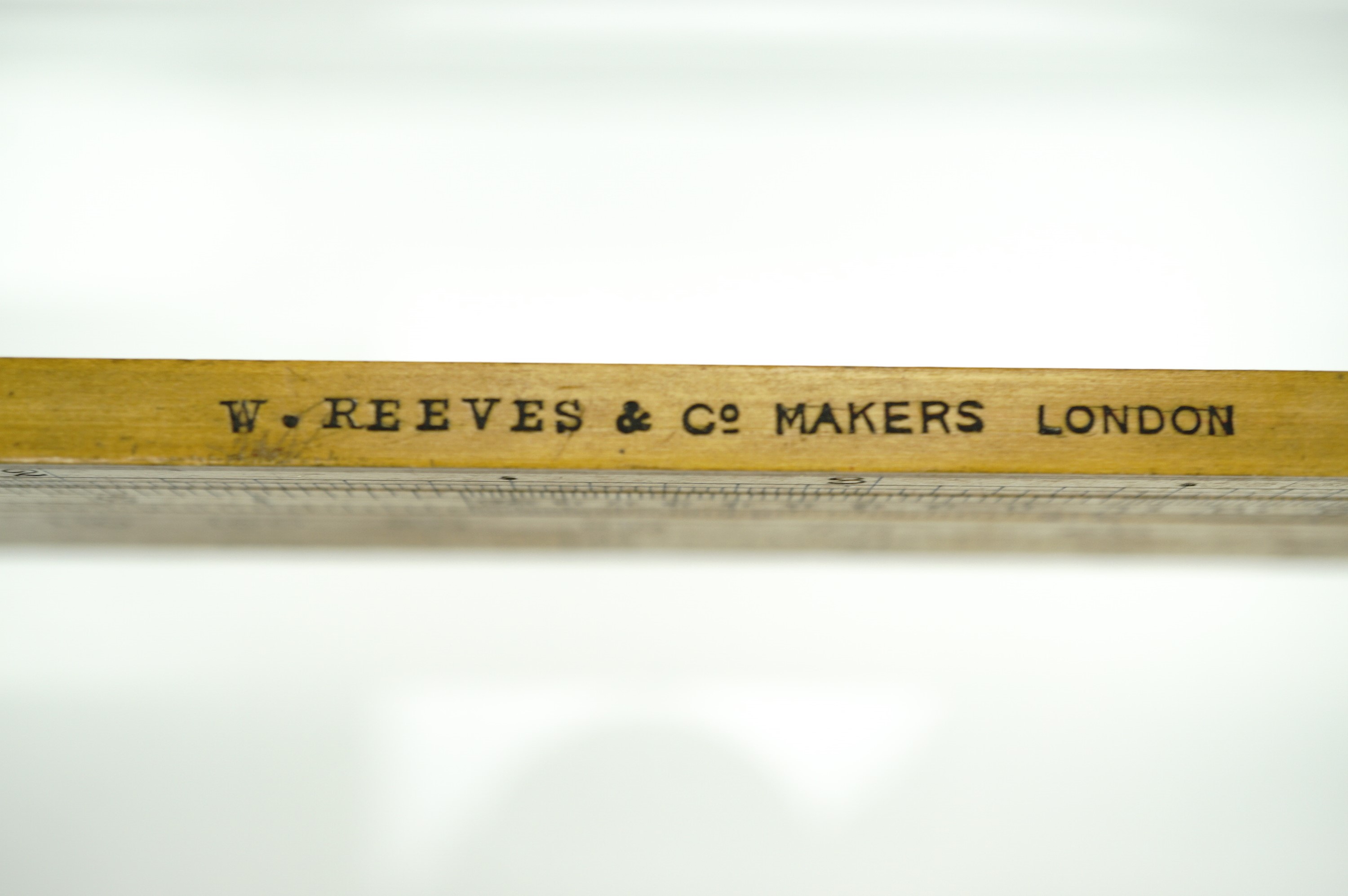 A Reeves Customs and Excise type brass-mounted box wood ruler / gauge, together with a Rabone timber - Image 4 of 11