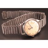 A 1940s Apex wristwatch with Bon-Klip bracelet strap, watch a/f, strap 15 mm ends