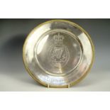 A Royal Ulster Constabulary Londonderry parcel-gilt electroplate circular salver, late 20th Century,