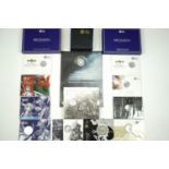 A quantity of Royal Mint silver proof Britannia and other coins etc