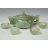 A Chinese jade tea set, 10 cm