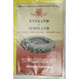 A folder of international football match day programmes including England v Scotland 6th April 1963,