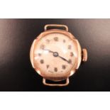 A 1940s lady's 9 ct gold Novoris wristlet watch, 1.9 gram excluding movement and glass, (a/f)
