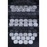 35 South Korean 10 Won 1 ounce fine silver coins together with three 5 Won silver coins