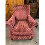 A Victorian style lounge armchair