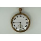 An early 20th Century Rolex pocket watch, having a rolled gold case, 45 mm excluding crown, (runs