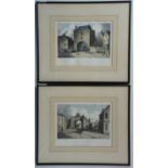 Matthew Ellis Nutter (1795-1862) Views of old Carlisle, tinted aquatints, in pen-line and