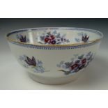 An early Victorian Ridgway 'Japan Flowers, Stone China' bowl decorated with flowers and butterflies,