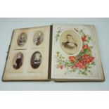 A Victorian cartes de visite album including academic groups, snow and dramatic scenes