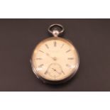 A Victorian silver key-wound lever pocket watch retailed by Fattorini of Bradford, (running when